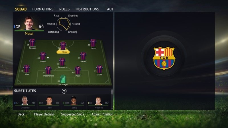 FIFA 15 squad selection