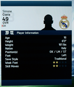 Goalkeeper with multiple positions